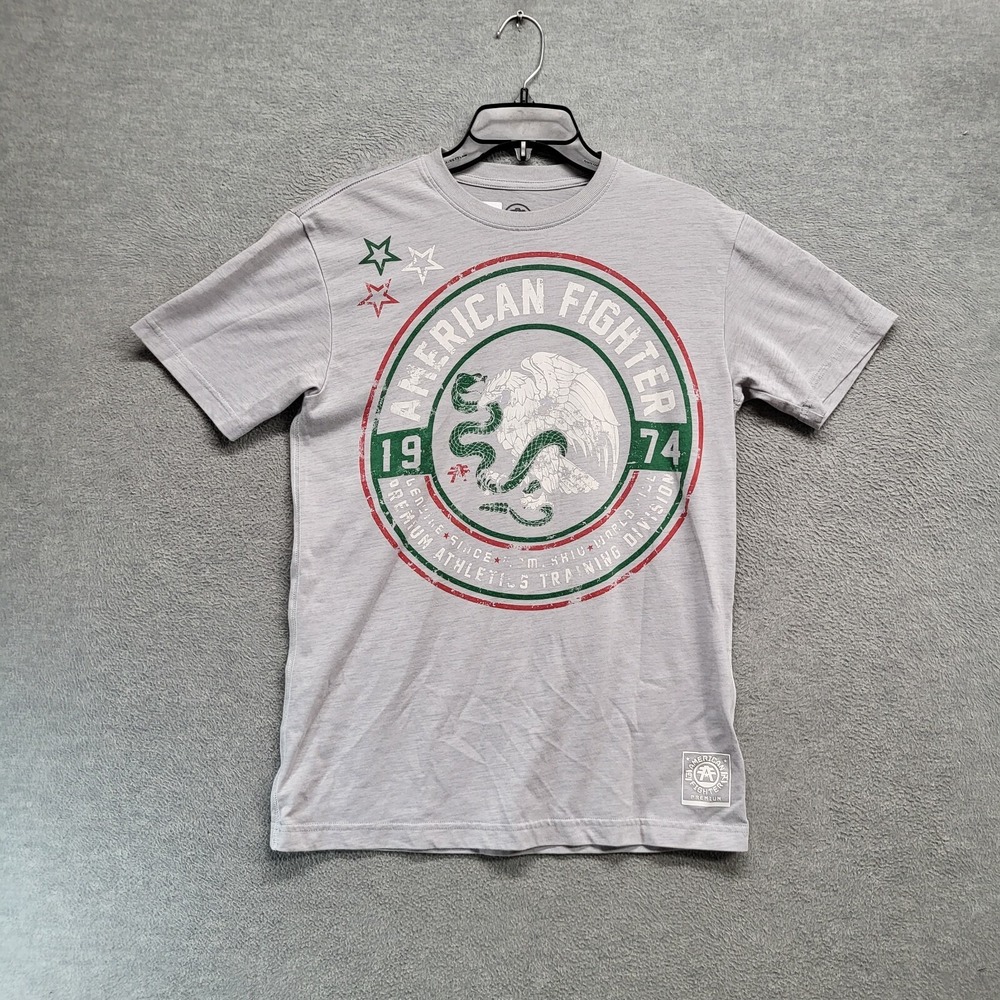 American Fighter Men Shirt Small‎ Gray El Paso Graphic Short Sleeve Crew Neck